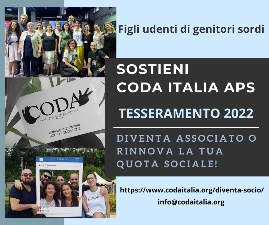Unisciti a CODA ITALIA APS o rinnova la tua quota sociale per il 2022!