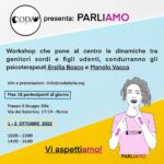 locandina ParliAmo, workshop per genitori sordi con figli udenti